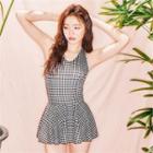Ruffled-detail Gingham Swimsuit