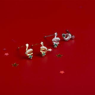 Rhinestone Sterling Silver Ear Stud