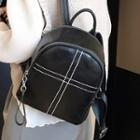 Contrast Stitch Faux Leather Mini Backpack