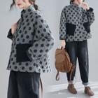 Argyle Dotted Padded Coat Black - One Size