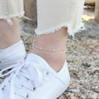 925 Sterling Silver Layered Anklet Silver - One Size