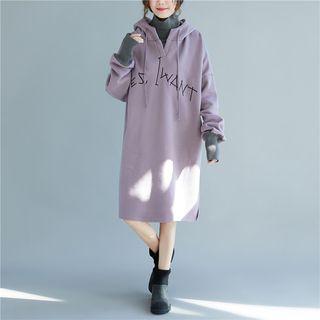 Turtleneck Drawstring Hoodie Dress