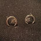 Moon & Star Stud Earring 1 Pair - 925 Silver Earrings - As Shown In Figure - One Size
