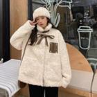 Buckled Fleece Jacket White - One Size