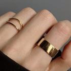 Layered Sterling Silver Ring T529 - 1 Pc - Gold - One Size