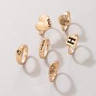 Set Of 6: Signet Rings 20648 - Set - Gold - One Size
