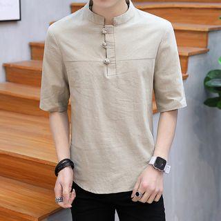 Short-sleeve Chinese Knot Button Top