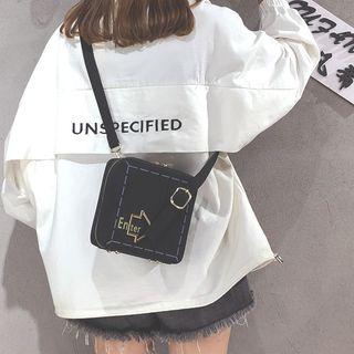 Faux Suede Printed Crossbody Bag