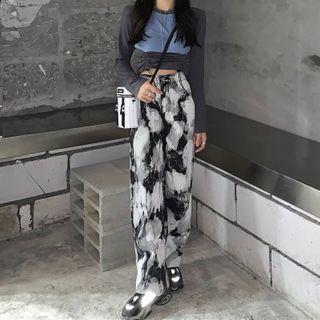Long-sleeve Top / Tie Dye Harem Pants