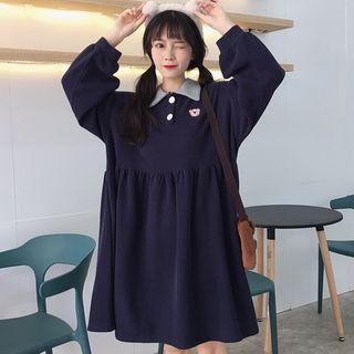 Long-sleeve Embroidered Polo Dress
