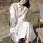 Set: Midi A-line Shirtdress + Shawl