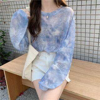 Round-neck Tie-dye Long-sleeve Top