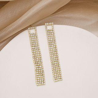 Rhinestone Dangle Earring 1 Pair - E20092 - Gold - One Size