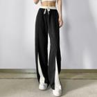 High Waist Two-tone Loose Fit Pants