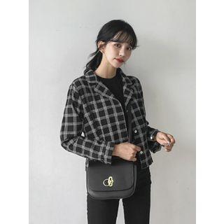 Notched-lapel Check Shirt