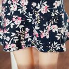 Floral-patterned Ruffle Miniskirt