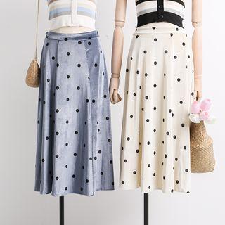 Corduroy Dotted A-line Skirt