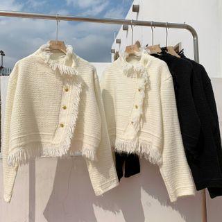 Fringe Trim Button Jacket