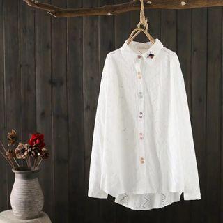 Colored Buttoned Shirt White - One Size