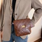 Faux Leather Chain Strap Crossbody Quilted Bag