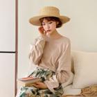 Woven Straw Sun Hat Beige - One Size