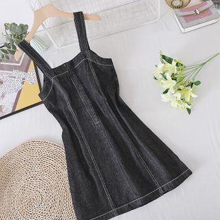Plain Back Strap Zip Dress