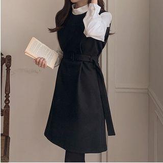 Shirt / Belted Pinafore Dress