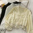 Slim-fit Lace-panel Satin Top