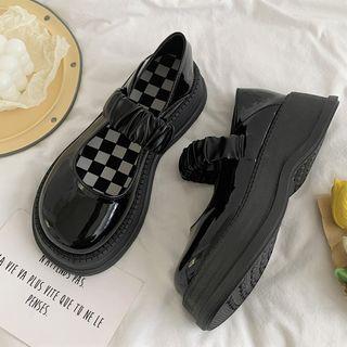 Platform Shirred Strap Mary Jane Shoes