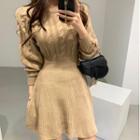 Cable Knit A-line Sweater Dress