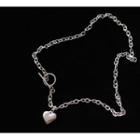 Heart Pendant Chain Necklace 1 Pc - Heart Pendant Chain Necklace - Silver - One Size