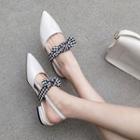 Pointed Bow Accent Slingback Sandals