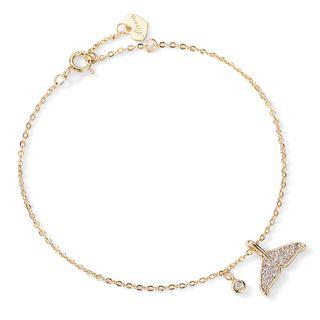Rhinestone Whale Tail Bracelet Rhinestone Whale Tail Bracelet - One Size