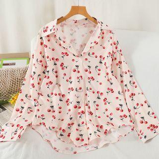 Cherry Print Shirt Pink - One Size