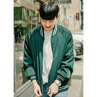 Striped-detail Zip-up Jacket