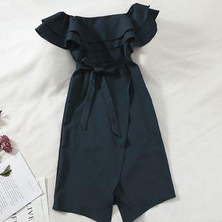 Sleeveless Sashed A-line Midi Dress