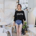 Round-neck Printed Loose-fit T-shirt (l~xxl)