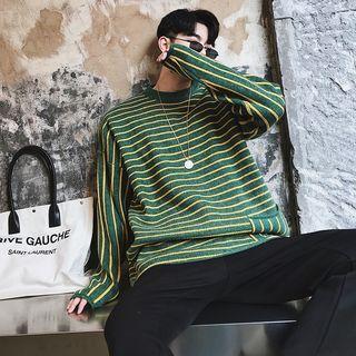 Stripe Pocket Patch Sweater