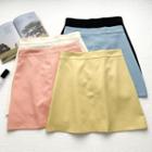 Plain High-waist Mini Skirt In 5 Colors