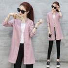 Set: V-neck Long Shirt + Camisole Top