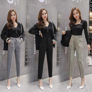 High-waist Tapered Dress Pants