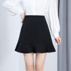 Inset Shorts Ruffle Trim A-line Skirt