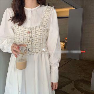 Set : Long-sleeve Dress + Tank Top