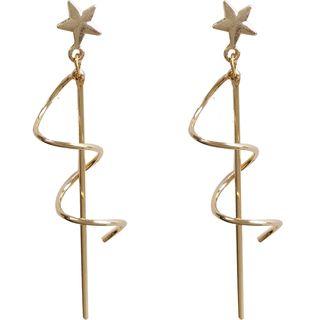 Swirl & Bar / Star Fringed Earring