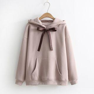 Bow-accent Hooded Top