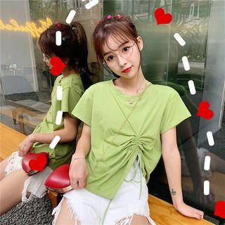 Wrapped-back Drawstring T-shirt