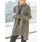Hooded Zip-side Brushed-fleece Lined Pullover