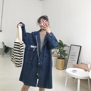 Denim Long Trench Jacket