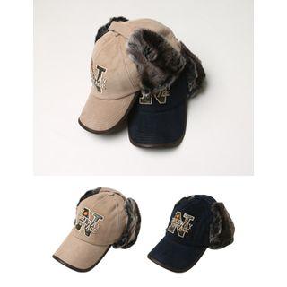 Lettering Corduroy Trapper Hat