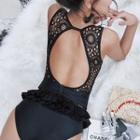 Lace Open-back Swimsuit